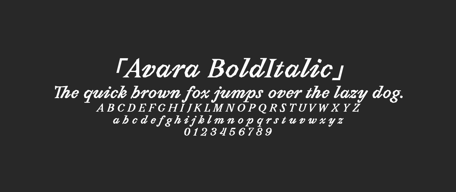 Avara-BoldItalic字体预览