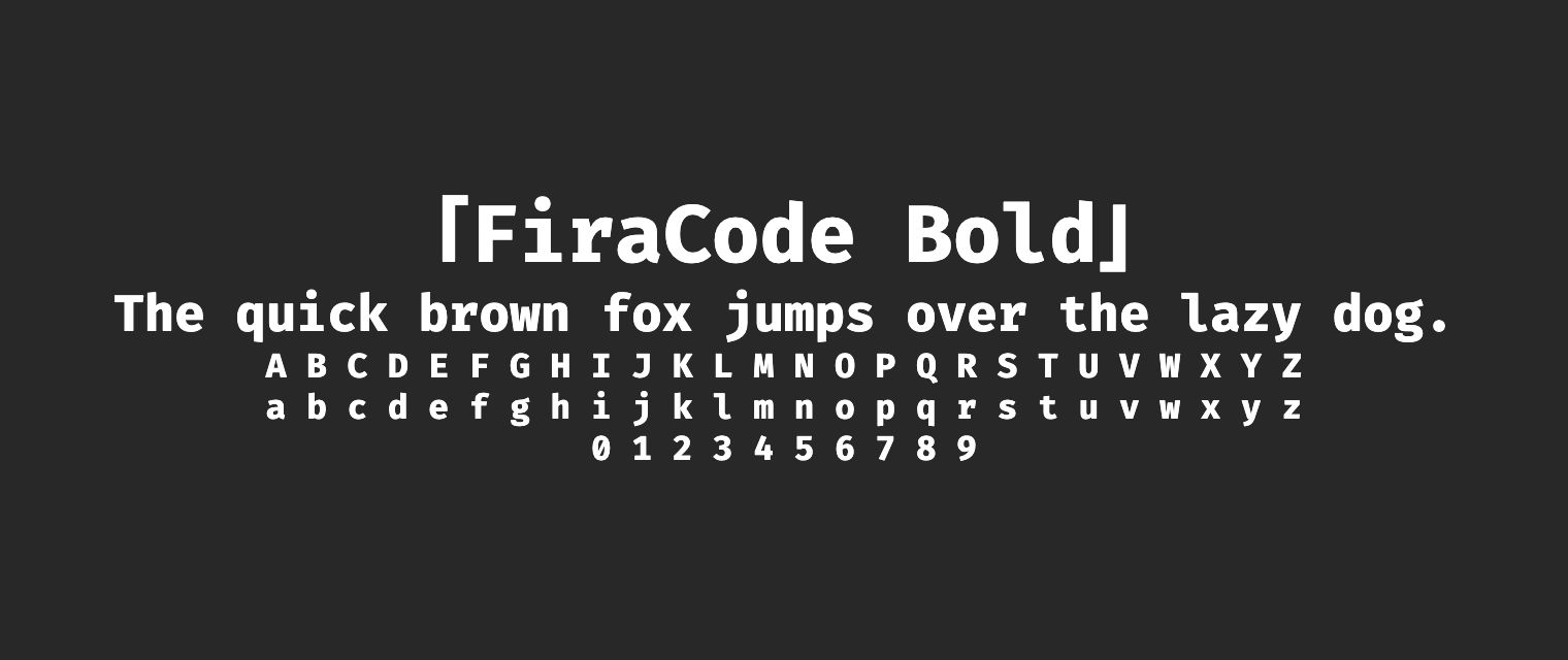 FiraCode-Bold字体预览