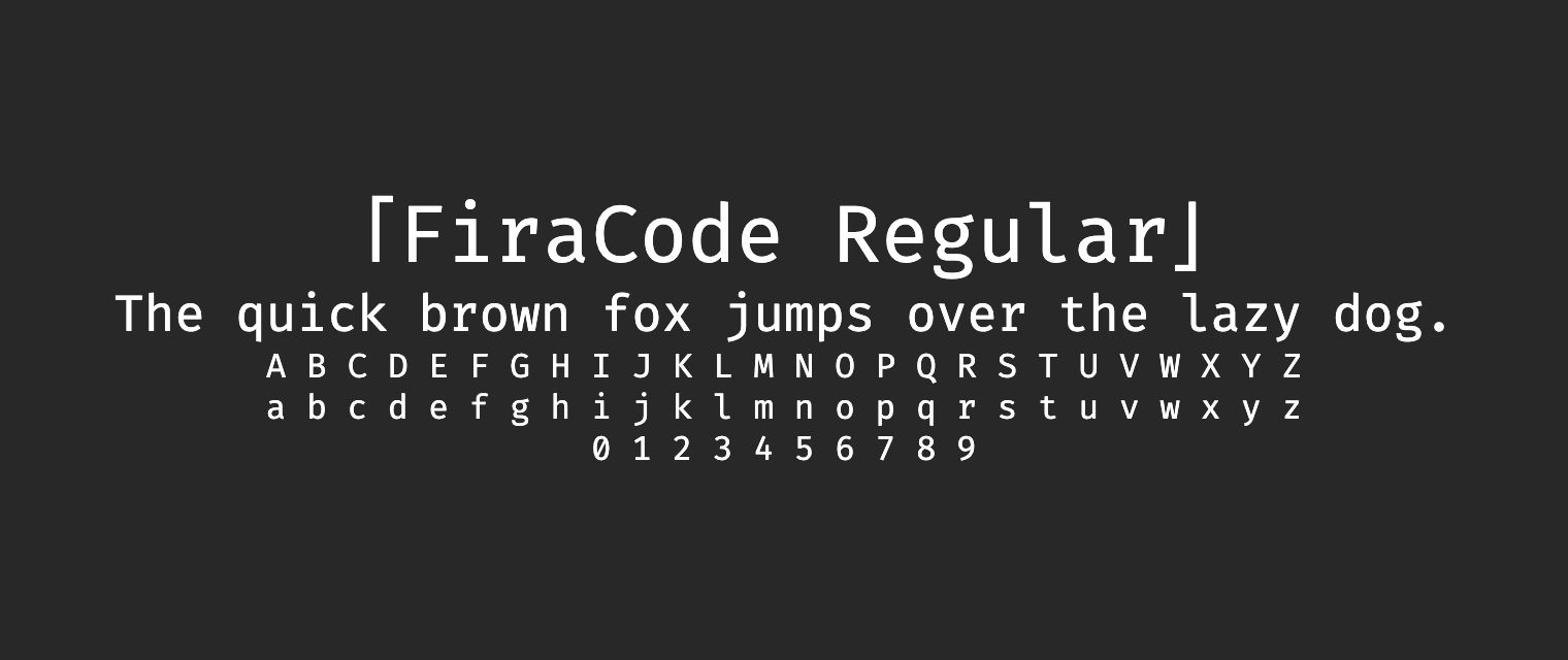 FiraCode-Regular字体预览