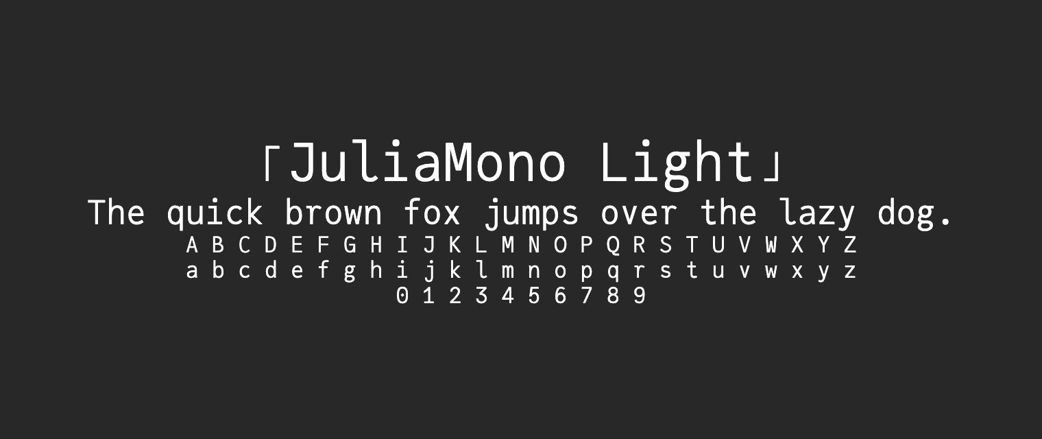 JuliaMono-Light字体预览