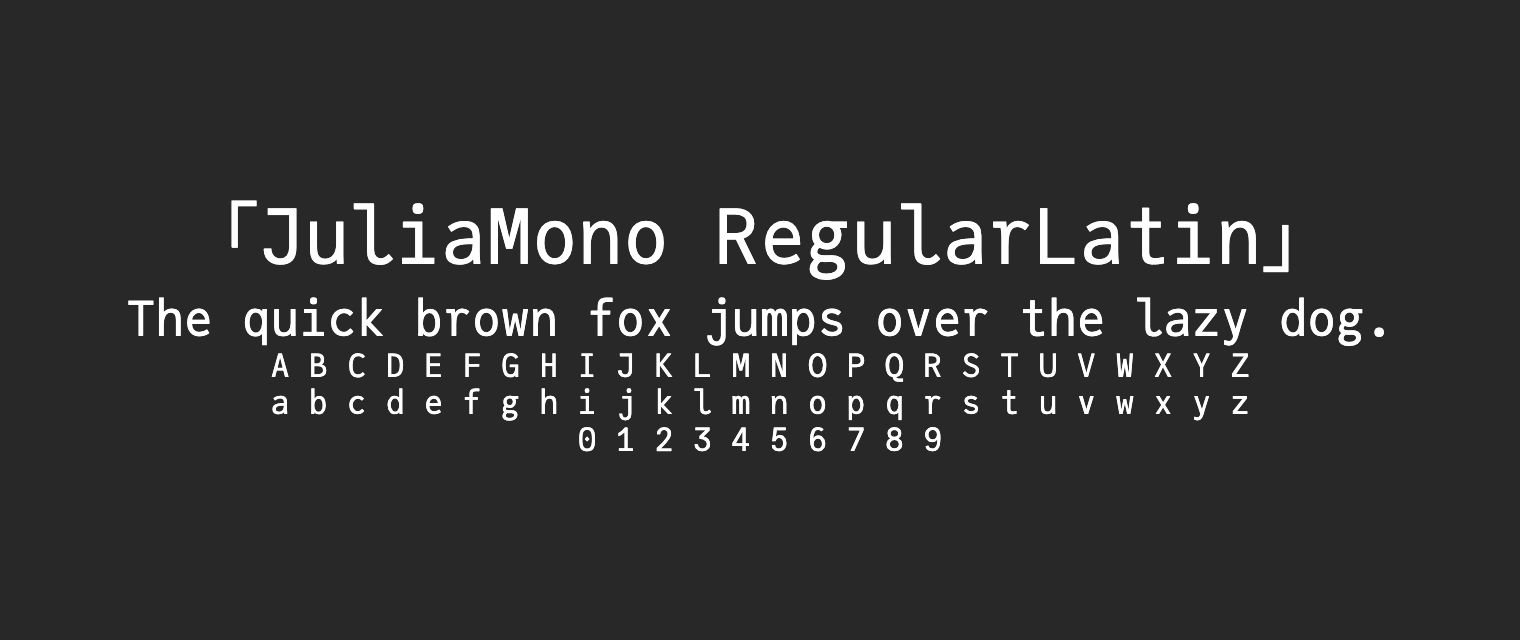 JuliaMono-RegularLatin字体预览