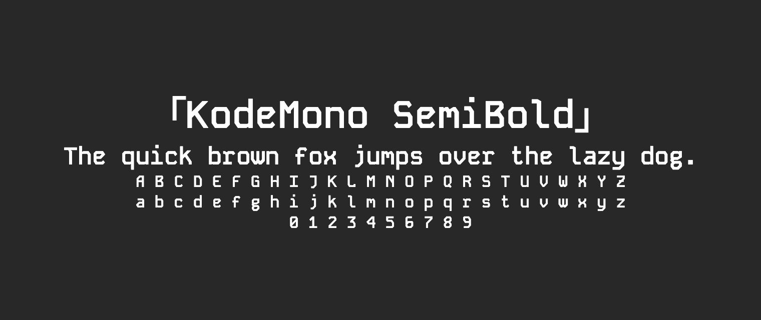 KodeMono-SemiBold字体预览