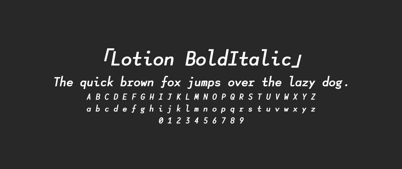 Lotion-BoldItalic字体预览