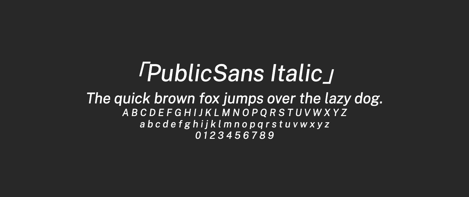 PublicSans-Italic字体预览