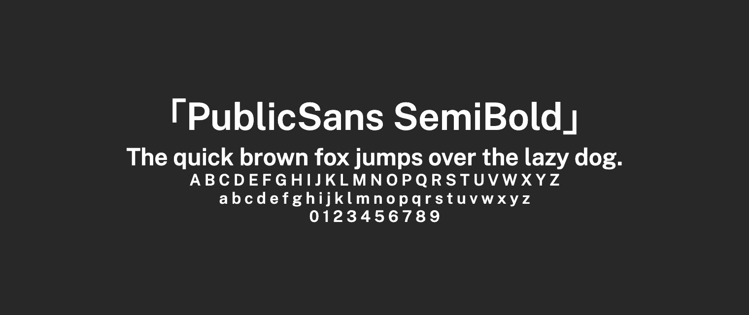 PublicSans-SemiBold字体预览