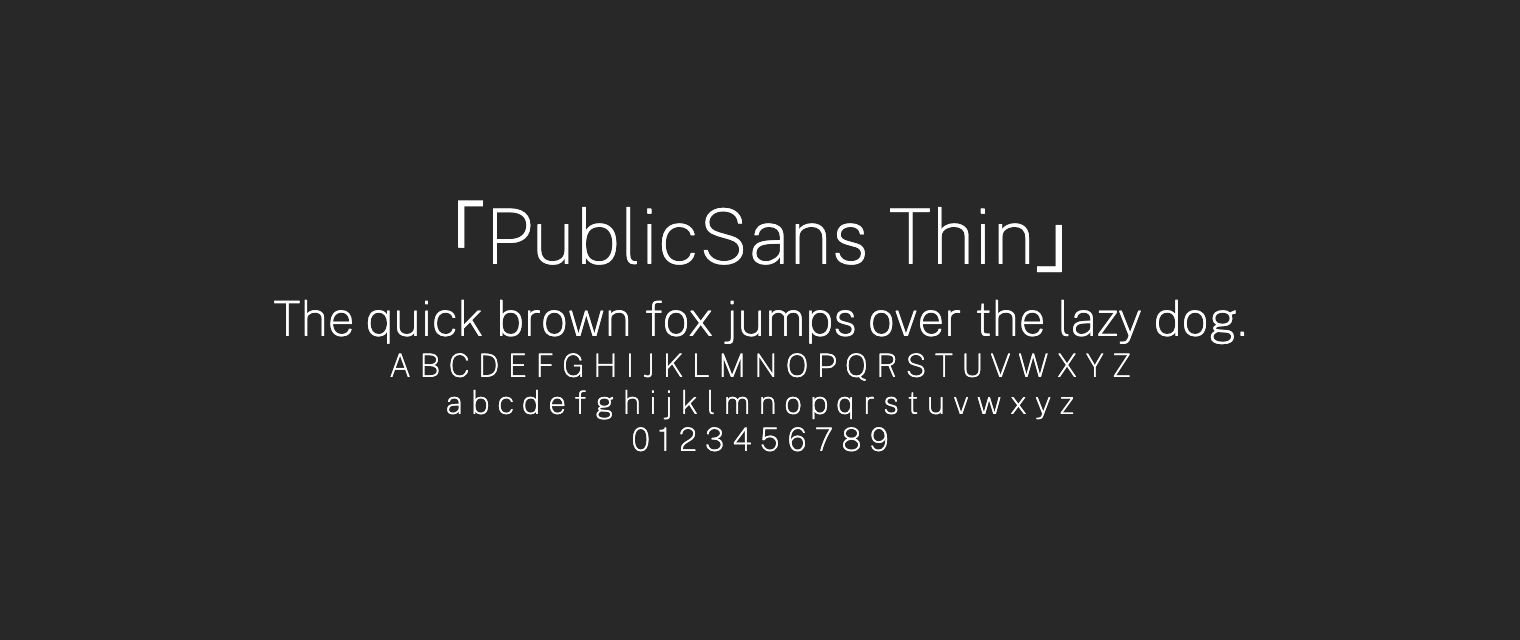 PublicSans-Thin字体预览
