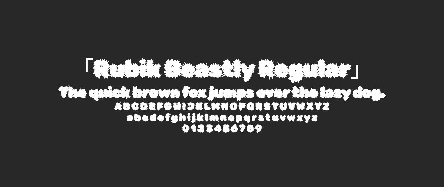 Rubik-Beastly-Regular字体预览