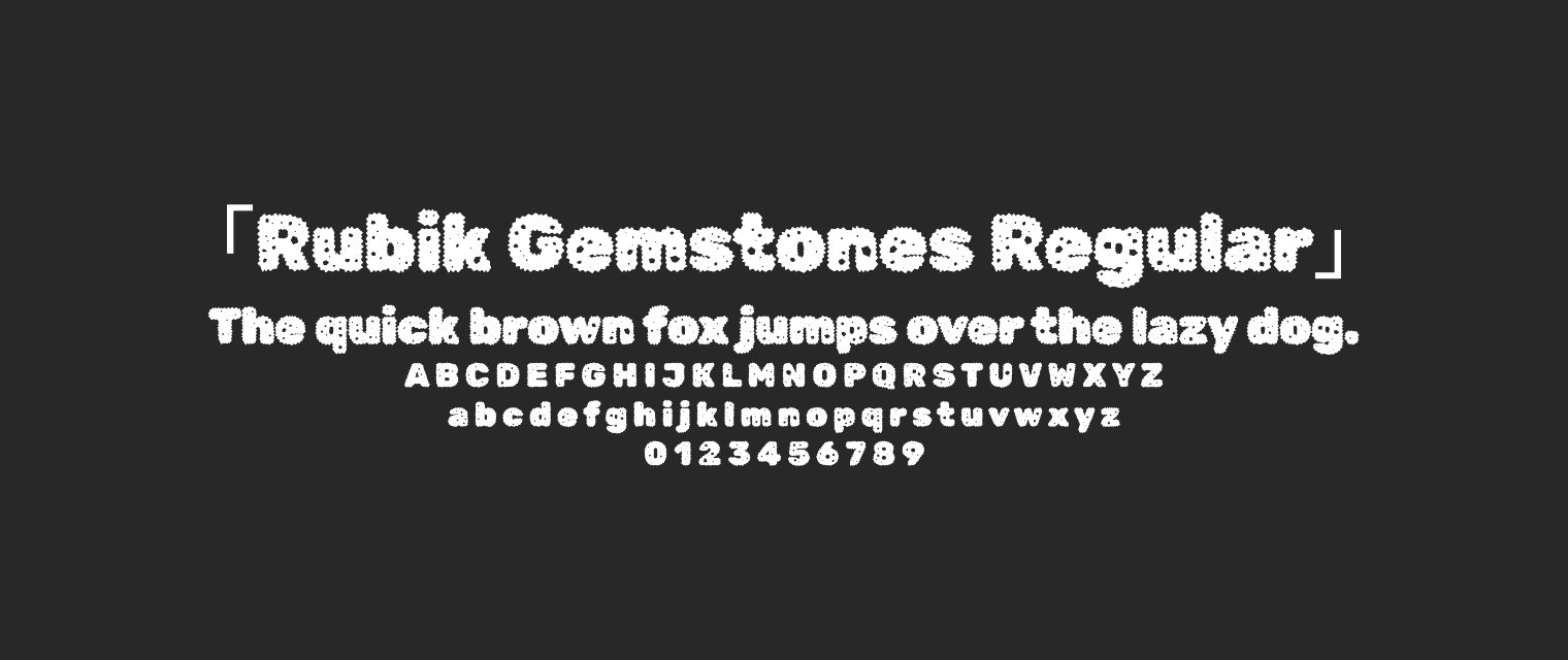 Rubik-Gemstones-Regular字体预览