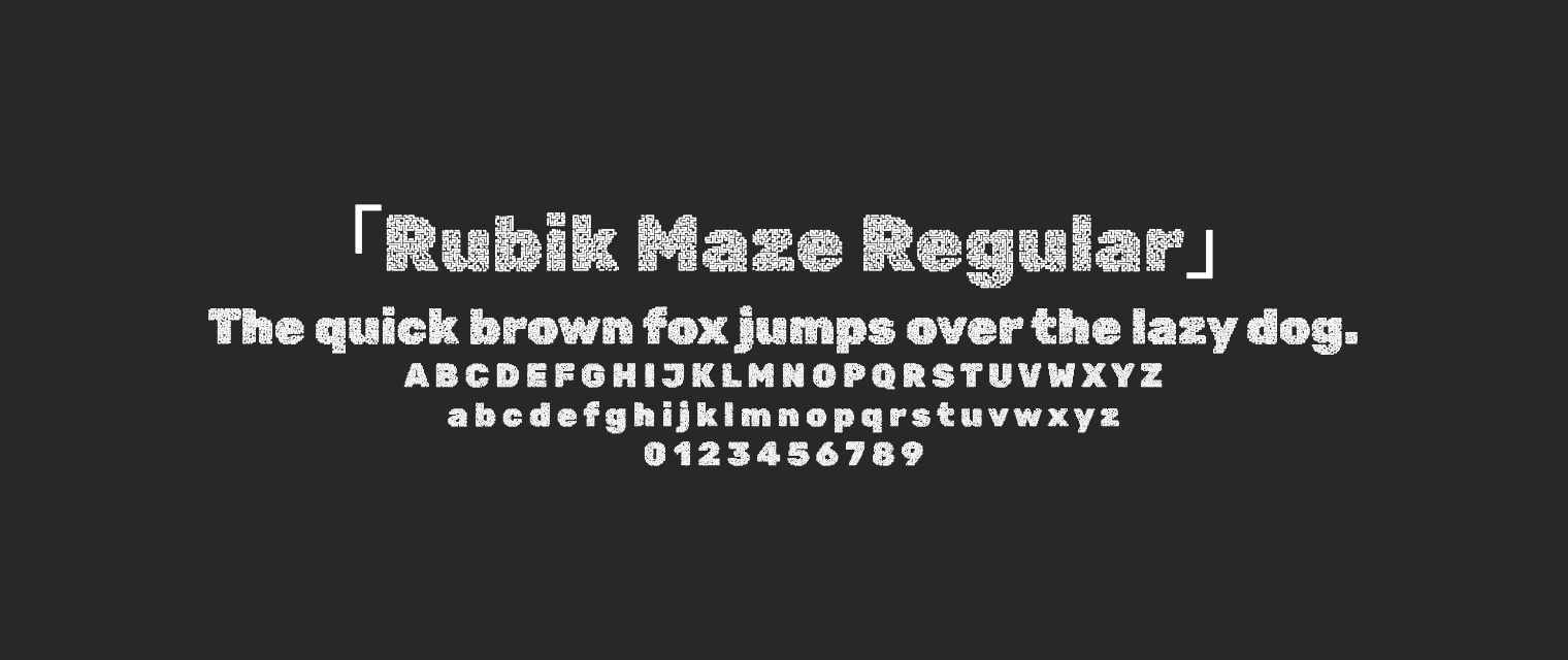 Rubik-Maze-Regular字体预览