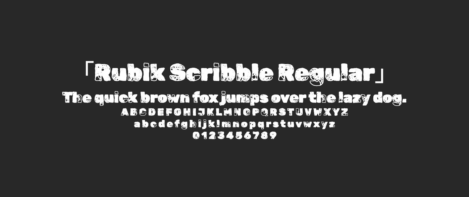 Rubik-Scribble-Regular字体预览