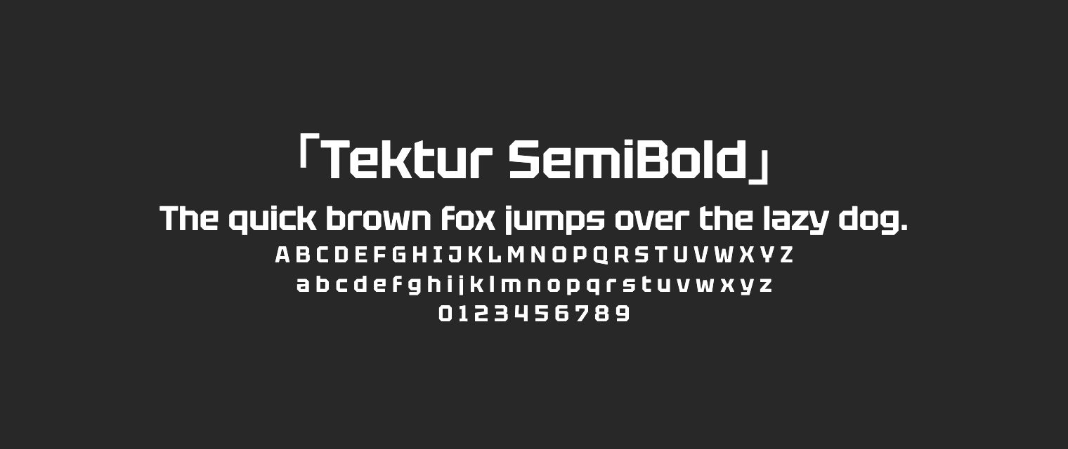 Tektur-SemiBold字体预览