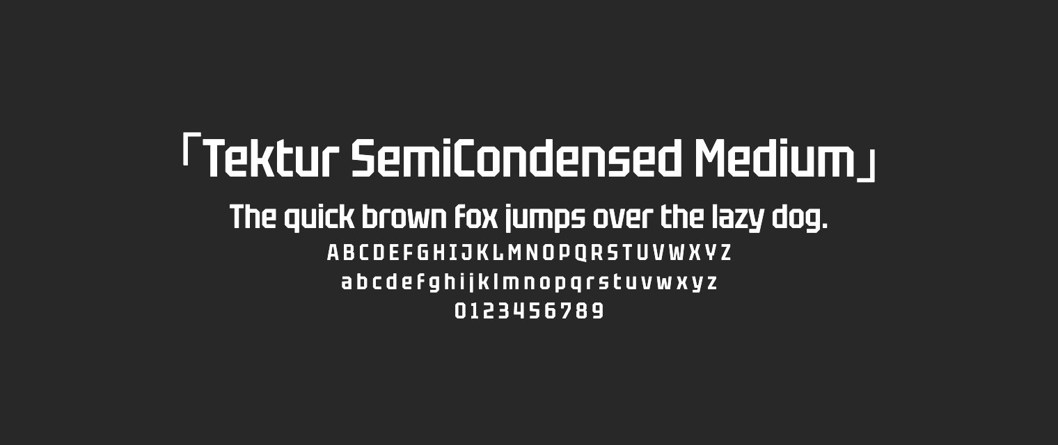 Tektur-SemiCondensed-Medium字体预览