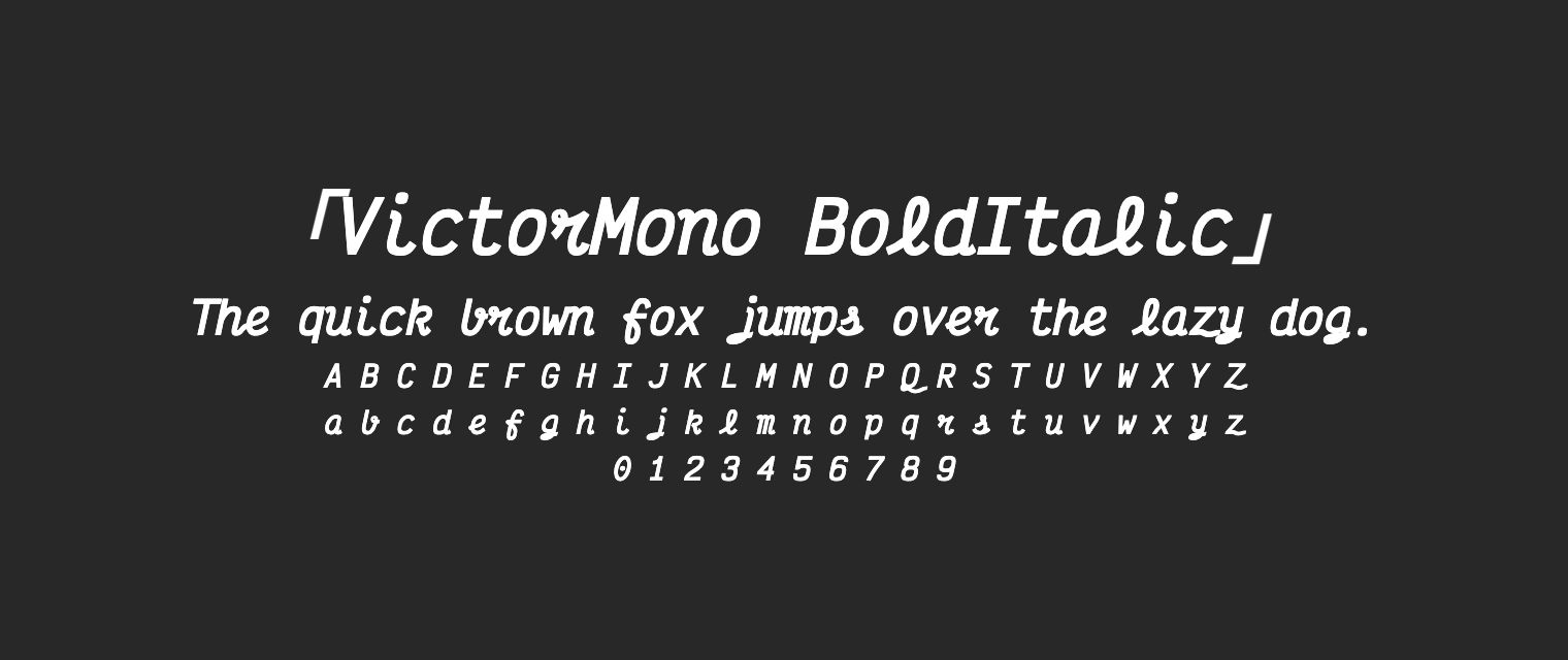 VictorMono-BoldItalic字体预览