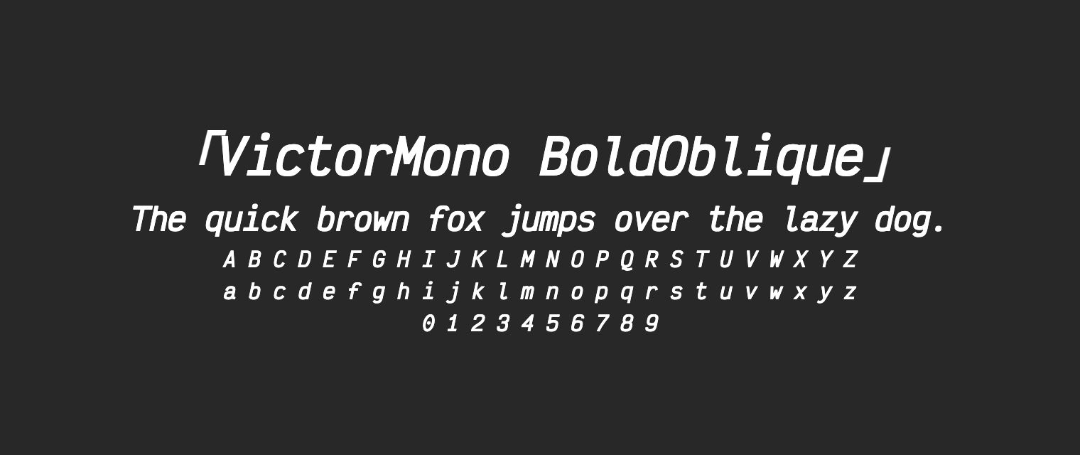 VictorMono-BoldOblique字体预览