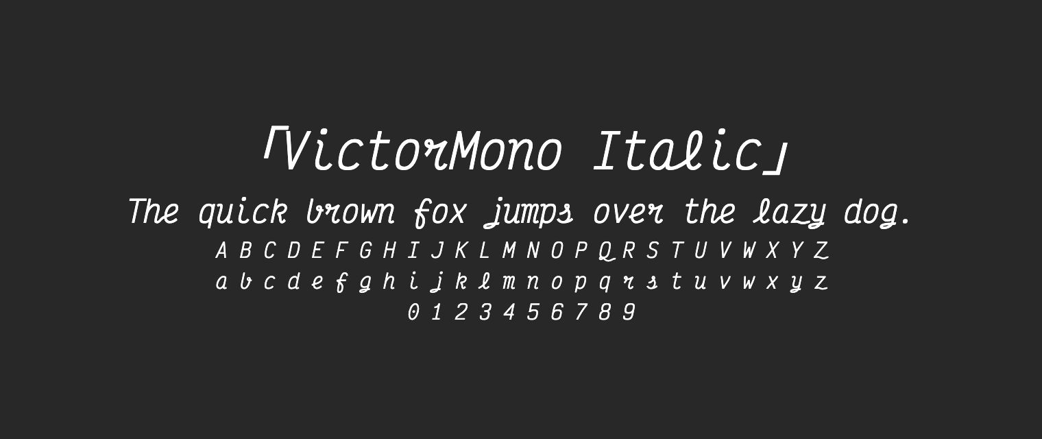 VictorMono-Italic字体预览