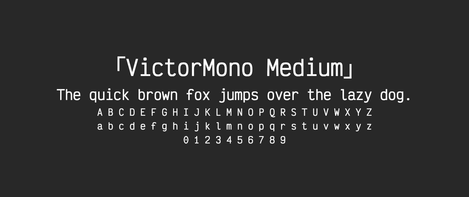 VictorMono-Medium字体预览