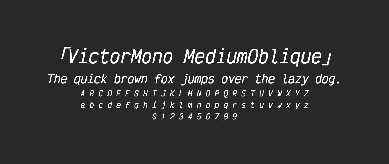 VictorMono-MediumOblique字体预览